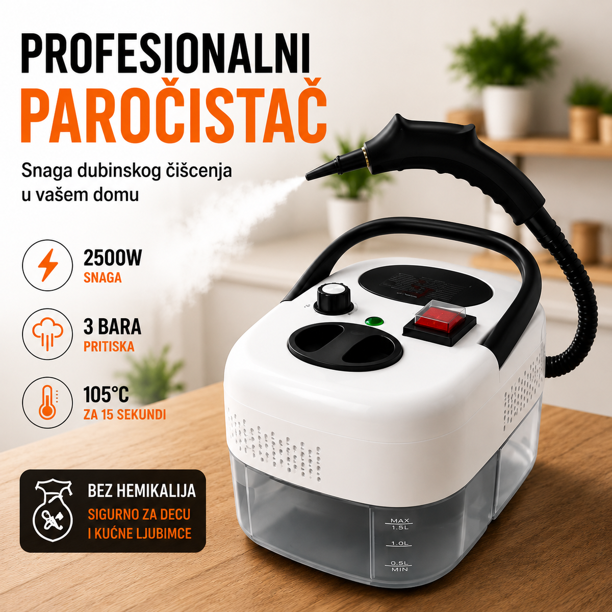 Paročistač sa kompresorom 2500W