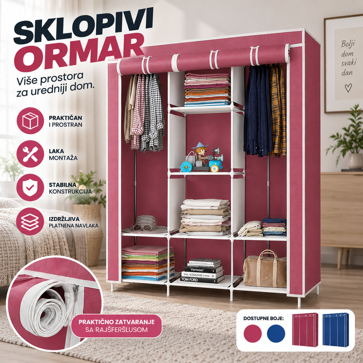 Preklopni Orman 170x135cm