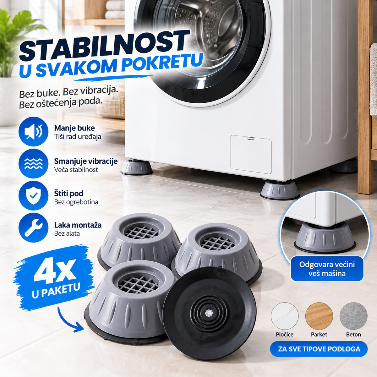 Antivibracione Nožice za Veš Mašinu x4