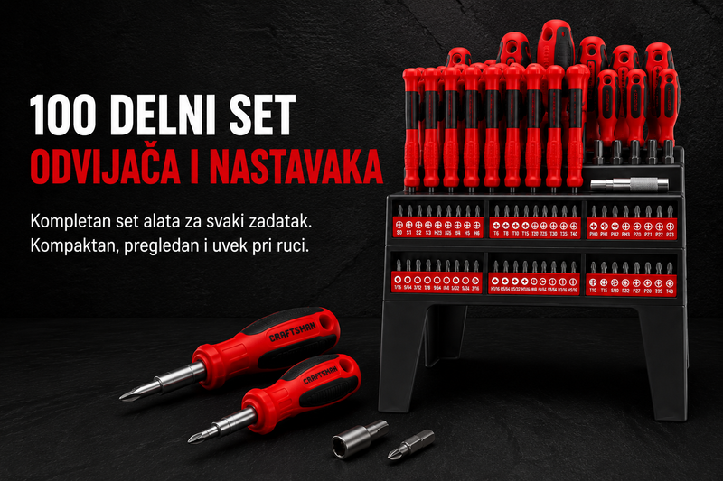 100-delni Set odvijača i bitlova