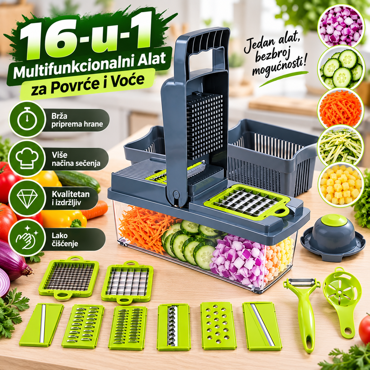16-u-1 Multifunkcionalni Alat za Povrće i Voće